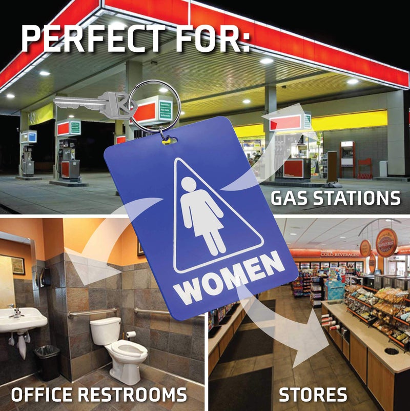 Lucky Line - Women's Restroom Pass Key Tag, Plastic with Split Key Ring Keychain Identifier for Restaurant, Office, Gas Station, 1 Per Pack (53001) - Image 3